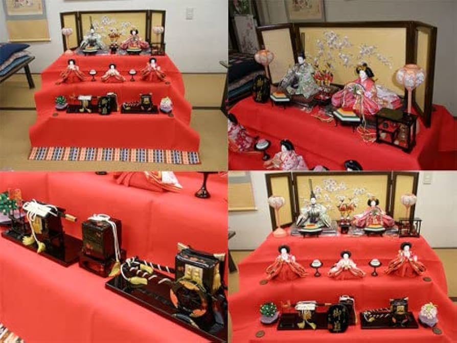 Amazon | ひな人形 優美 三段飾り 優美親王 三人官女 70cm×3段